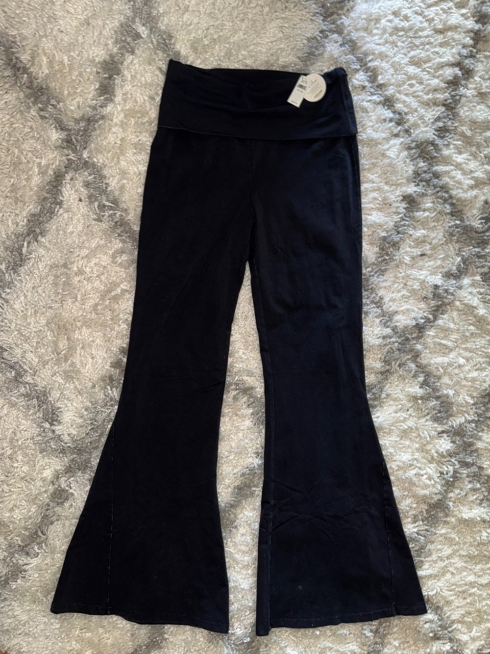 aerie Black Flare Leggings washed effect